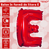 Balon in Forma de Litera E Teno1477, metalizat, pentru Petreceri/Aniversari/Evenimente, rezistent, folie, rosu, 40 cm