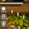 Set 10 Lampi Solare pentru Gradina Teno1118, tehnologie LED,pentru exterior, incarcare solara, autonomie 8 ore, tip tarus, material metal, lumina alb cald