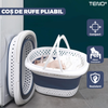Cos de Rufe Pliabil Mic cu Manere Teno942, organizare si depozitare, multifunctional, compact, 30 litri, 42 x 32 x 28 cm, albastru