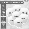 Set 6 Baloane Teno1490, pentru Petreceri/Evenimente, rezistente, elastice, usor de umflat, model BRIDE TO BE, 30 cm, alb