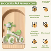 Bicicleta cu 4 Roti fara Pedale Oita Teno1102, structura stabila, cap luminos, functie cu muzica, lansator de baloane incorporat, 56 x 43 x 28 x 30 cm, 1-3 ani, verde