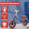 Bicicleta fara Pedale Teno1117, inaltime reglabila, manere anti-alunecare, sa confortabila waterproof, roti de 12 inch, cauciuc rezistent, 2-5 ani, albastru/rosu