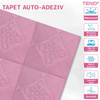 Set 10x Tapet 3D Teno1305, Model Carouri si Flori, suprafata acoperire 4.9 mp, autoadeziv, waterproof, usor de montat, design modern, 70x70 cm, roz