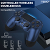 Controller Wireless DoubleShock Teno1194, compatibil cu PS4, joystick-uri analog, vibratie dubla, baterie performanta, albastru