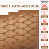 Set Tapet 3D Teno390, suprafata acoperire 2.45 mp, autoadeziv, waterproof, design modern, usor de montat, 70x35 cm, maro