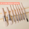 Set 8 Mini Pensule pentru Machiaj Teno312, machiaj profesional/incepatori, portabile, crem