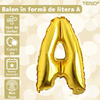 Balon in Forma de Litera A Teno1467, metalizat, pentru Petreceri/Aniversari/Evenimente, rezistent, folie, gold, 40 cm
