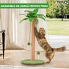 Ansamblu de Joaca pentru Pisici in Forma de Palmier Teno®, tip turn, 1 nivel,franghie si mingiute de joaca, stalpi pentru zgariat, captuseala extra moale, structura stabila, 85 cm, verde