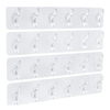 Set 2 Cuiere Autoadezive Teno1555, cu agatatori duble, pentru baie/hol/bucatarie, puternice, ajustabile, usor de montat, waterproof, transparent