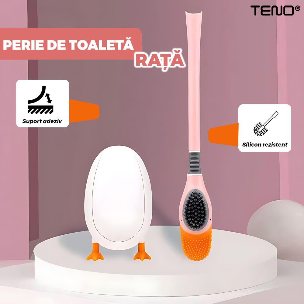Perie pentru Toaleta Ratusca Teno1620, din silicon, model adorabil, ca ...