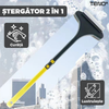 Stergator 2 in 1 Teno1092, design dual cu laveta si racleta, maner detasabil, curatare si lustruire, ideal pentru toate tipurile de suprafete, gri/galben