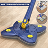 Mop cu Cap in Forma de Stea Teno552, rotire 360 grade, telescopic, curatare usoara, 4 lavete incluse, 123 cm, albastru/galben