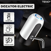 Dozator Electric de Apa Teno1568, pompa pentru bidon, touch control, incarcare USB, design minimalist, silentios, portabil, uz casnic, universal, pentru toate dimensiunile de bidon, baterie 1200 mAH, alb/negru