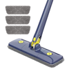 Mop cu Cap Dreptunghiular Teno1177, rotire 360 grade, telescopic, curatare usoara, 3 lavete incluse, 123 cm, albastru/galben