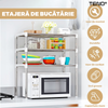 Raft Universal Teno1484, pretabil cuptor cu microunde, pentru bucatarie/baie/sufragerie, 3 niveluri, din otel inoxidabil, usor de montat, capacitate ridicata, alb