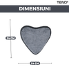 Set 3 Rezerve pentru Mop cu Cap in Forma de Inima Teno1244, rotire 360 grade, 24 cm, gri