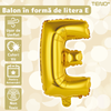 Balon in Forma de Litera E Teno1468, metalizat, pentru Petreceri/Aniversari/Evenimente, rezistent, folie, gold, 40 cm
