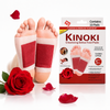 Set 10 de plasturi KINOKI Teno2798, pentru detoxifiere, ingrediente naturale, floare trandafir, imbunatatesc somnul, energizeaza, curata, adezivi, rosu