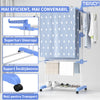 Uscator Vertical pentru Rufe si Haine Teno290, 3 niveluri, mobil, pliabil, pentru spatii mici, suport umerase, cadru rezistent, inaltime 175cm, albastru