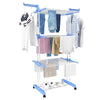 Uscator Vertical pentru Rufe si Haine Teno290, 3 niveluri, mobil, pliabil, pentru spatii mici, suport umerase, cadru rezistent, inaltime 175cm, albastru