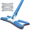 Mop cu Cap in Forma de X Teno1149, rotire 360 grade, telescopic, curatare usoara, 2 lavete incluse, 123 cm, albastru deschis