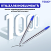 Set 50 de Pixuri Teno1508, tip ballpoint, material rezistent, durabile, rezistente in timp, cap 0.7 mm, scriere neteda cu uscare rapida, cu capac, corp de plastic, albastru