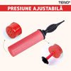 Pompa Manuala Pentru Umflat Baloane cu Dublu Sens Teno371, multifunctionala, materiale calitative, umflare rapida, rosu/negru, 28 cm