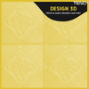 Set 10x Tapet 3D Teno1306, Model Carouri si Flori, suprafata acoperire 4.9 mp, autoadeziv, waterproof, usor de montat, design modern, 70x70 cm, galben