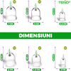 Set 12 Ventuze pentru Masaj Teno682, beneficii multiple, pompa cu vacuum, terapie, decongestionare, verde