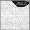 Set 10x Tapet 3D Teno810, suprafata acoperire 4.9 mp, autoadeziv, Model Floral Diamant, perete/tavan, waterproof, usor de montat, design modern, 70x70 cm, alb