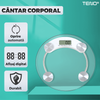 Cantar Electronic Corporal Teno1260, rotund, afisaj digital, precizie ridicata, senzori de greutate, conversie la unitate, capacitate de 150 kg, transparent