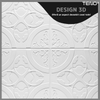 Set 10x Tapet 3D Teno822, suprafata acoperire 4.9 mp, autoadeziv, Model Floral Cerc, perete/tavan, waterproof, usor de montat, design modern, 70x77 cm, alb