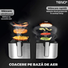 Friteuza Dubla Fara Ulei Air Fryer Teno1658, tehnologie smart sensing, programe smart chef automate, afisaj digital, capacitate 9 L, tehnologie de eliminare a grasimii, functie de pastrare la cald, tensiune alimentare 220-240 V, gri/negru