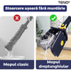 Mop cu Cap Dreptunghiular Teno1177, rotire 360 grade, telescopic, curatare usoara, 3 lavete incluse, 123 cm, albastru/galben