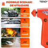 Set 2 Dispozitive de Spart Geamul Teno1066 tip ciocan, doua capete, cutter pentru taiat centura, protectie anti-taieturi, carcasa inclusa, rosu