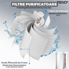 Para de Dus Teno976, 6 filtre extra, buton On/Off, presiune ajustabila, filtrare apa, jet uniform, zimti de silicon pentru curatare, gri
