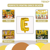 Balon in Forma de Litera E Teno1468, metalizat, pentru Petreceri/Aniversari/Evenimente, rezistent, folie, gold, 40 cm