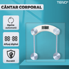 Cantar Electronic Corporal Teno1259, patrat, afisaj digital, precizie ridicata, senzori de greutate, conversie la unitate, capacitate de 150 kg, transparent