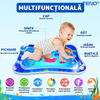 Saltea cu Apa pentru Bebelusi Teno1206, centru de activitati si joaca, gonflabila, umpluta cu lichid, jucarii senzoriale tip animale marine, design distractiv, albastru