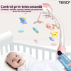 Carusel Muzical pentru Patut Teno526, Bebe, control prin telecomanda, proiector, muzica si lumini, jucarii detasabile, roz