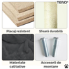 Ansamblu de Joaca pentru Pisici Teno629, tip turn, 3 platforme de observatie, 6 niveluri, 2 casute, scara, franghie si mingiuta de joaca, stalpi pentru zgariat, captuseala extra moale, structura stabila, 138.5 cm, gri inchis