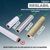 Dispenser de Bucatarie Multifunctional Teno1491, 4 in 1, pentru folie alimentara/ folie de aluminiu/ hartie de copt si servetele, rezistent, montare usoara cu suruburi, compatibil cu diverse dimensiuni de role, alb