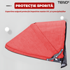 Tricicleta pentru Copii 6 in 1 Teno1582, aparatoare de siguranta, copertina retractabila, pernuta pentru cap, cosuri de depozitare frontal si dorsal, protectie raze UV, suport de picioare, pedale, greutate maxima 25 kg, rosu