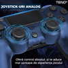 Controller Wireless DoubleShock Teno1194, compatibil cu PS4, joystick-uri analog, vibratie dubla, baterie performanta, albastru