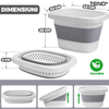Cos de Rufe Pliabil Mic cu Manere Teno943, organizare si depozitare, multifunctional, compact, 30 litri, 42 x 32 x 28 cm, gri