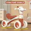 Bicicleta cu 4 Roti fara Pedale Oita Teno1101, structura stabila, cap luminos, functie cu muzica, lansator de baloane incorporat, 56 x 34 x 28 x 30 cm, 1-3 ani,maro