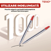 Set 50 de Pixuri Teno1510, tip ballpoint, material rezistent, durabile, rezistente in timp, cap 0.7 mm, scriere neteda cu uscare rapida, cu capac, corp de plastic, rosu