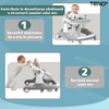 Premergator Multifunctional pentru Bebelusi Teno1100, tava cu 3 jucarii, pisica, muzica, reglabil, pliabil, greutate max 20kg, 6-36 luni, gri