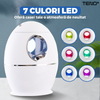 Difuzor Aromaterapie Teno606, cu ultrasunete, design minimalist, 7 culori LED, 2 moduri de eliberare a aerului, capacitate 800ml, silentios, umidifica aerul, alb
