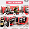Organizator Multifunctional pentru Bucatarie Teno484,suport sticle, rafturi pentru condimente, cuier pentru ustensile, suport cutite, 46 x 26 x 43 cm, rosu